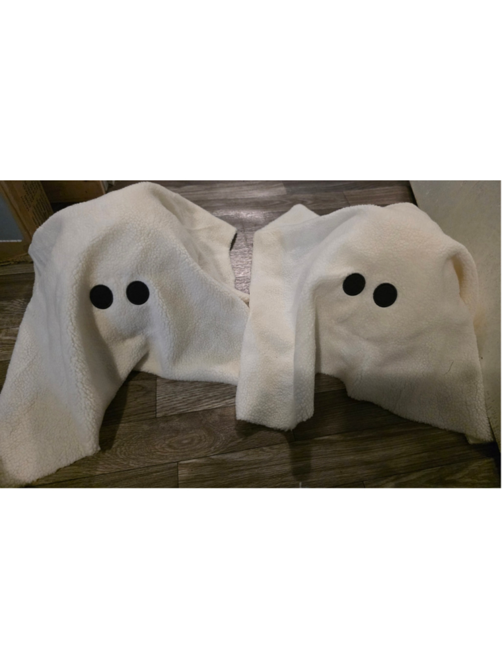 Set of Two Ghost Throw Pillows White Black Shepra